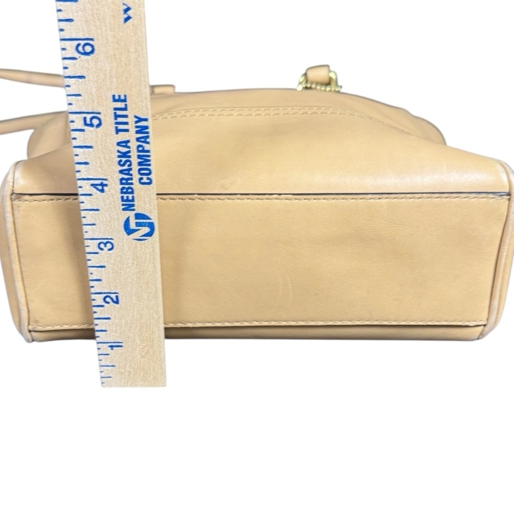 EUC Coach 2way Legacy Mini Tote Crossbody Beige Tan Leather Bag - Picture 13 of 16
